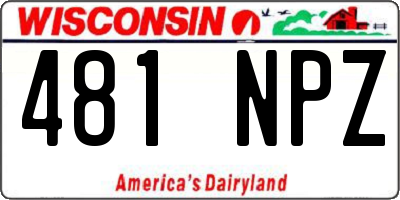 WI license plate 481NPZ