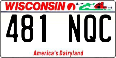 WI license plate 481NQC