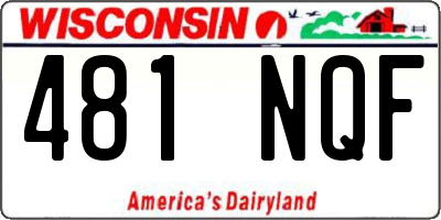WI license plate 481NQF