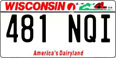 WI license plate 481NQI