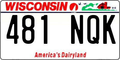 WI license plate 481NQK