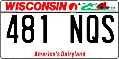 WI license plate 481NQS