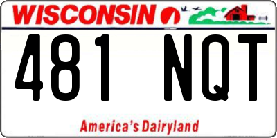 WI license plate 481NQT