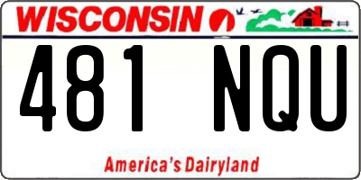 WI license plate 481NQU