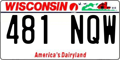 WI license plate 481NQW