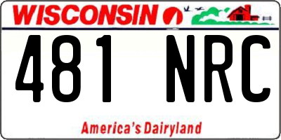 WI license plate 481NRC
