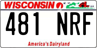 WI license plate 481NRF