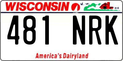 WI license plate 481NRK