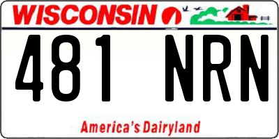 WI license plate 481NRN