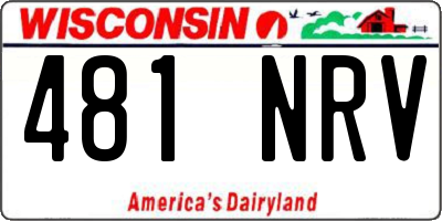 WI license plate 481NRV