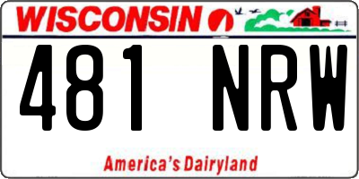 WI license plate 481NRW