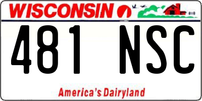 WI license plate 481NSC