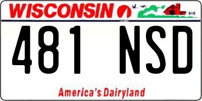 WI license plate 481NSD