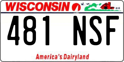 WI license plate 481NSF