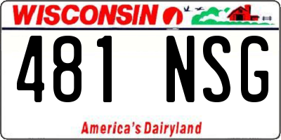 WI license plate 481NSG