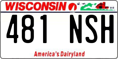 WI license plate 481NSH