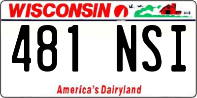 WI license plate 481NSI