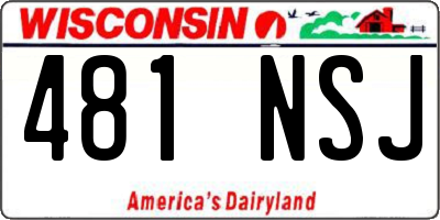 WI license plate 481NSJ