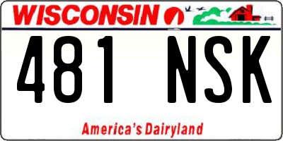 WI license plate 481NSK