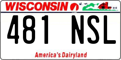 WI license plate 481NSL