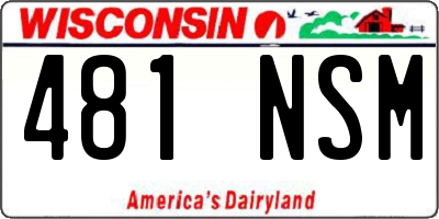 WI license plate 481NSM