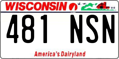 WI license plate 481NSN