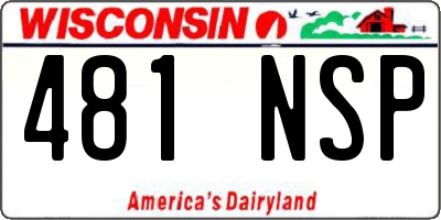 WI license plate 481NSP