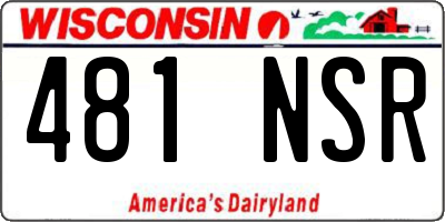 WI license plate 481NSR