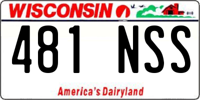 WI license plate 481NSS