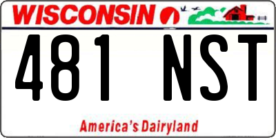 WI license plate 481NST