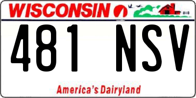 WI license plate 481NSV