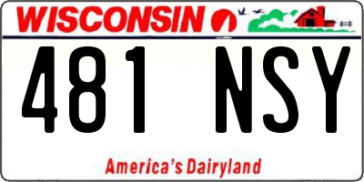 WI license plate 481NSY