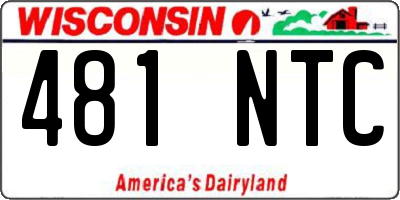 WI license plate 481NTC