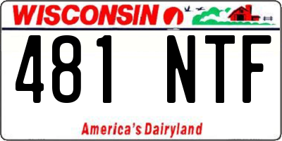 WI license plate 481NTF