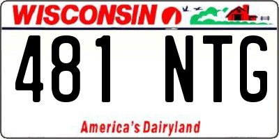 WI license plate 481NTG