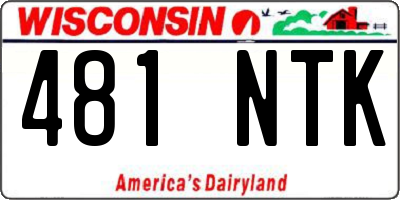 WI license plate 481NTK