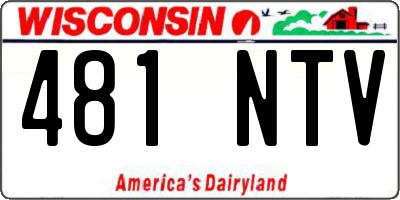 WI license plate 481NTV