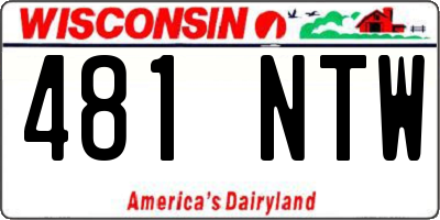 WI license plate 481NTW