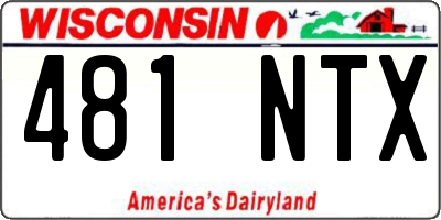 WI license plate 481NTX