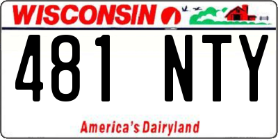 WI license plate 481NTY