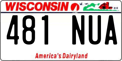WI license plate 481NUA