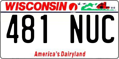 WI license plate 481NUC