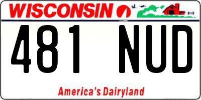 WI license plate 481NUD