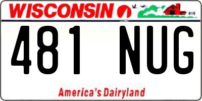 WI license plate 481NUG