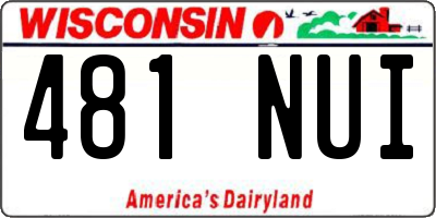 WI license plate 481NUI