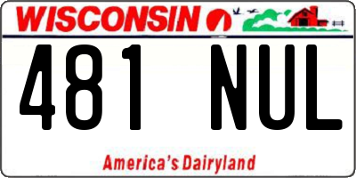 WI license plate 481NUL