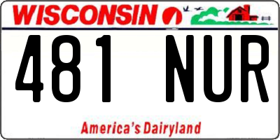 WI license plate 481NUR