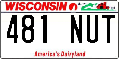 WI license plate 481NUT