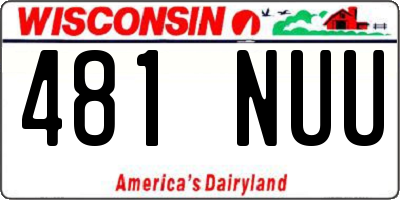 WI license plate 481NUU