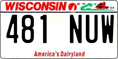 WI license plate 481NUW